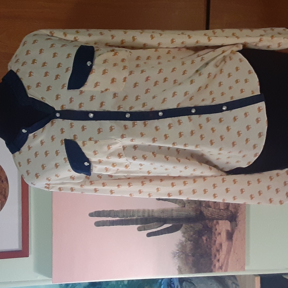 Camel Print Button Up - image 1